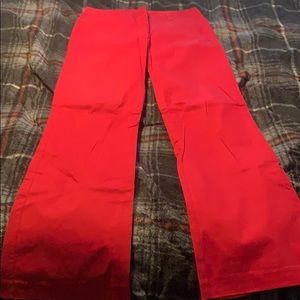 Red dress pants.